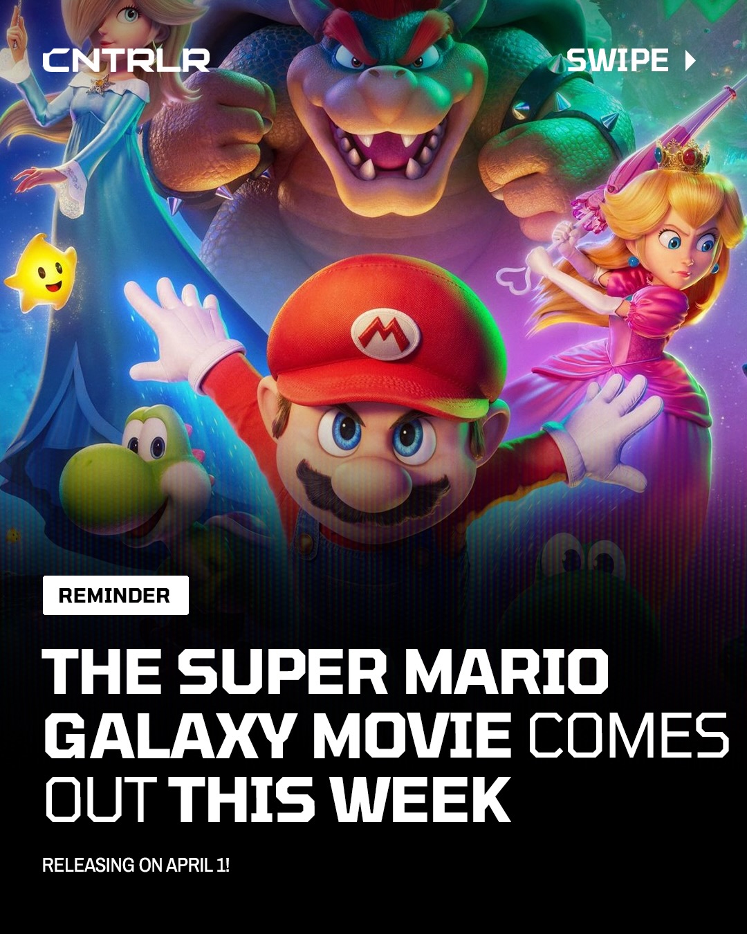 We are just days away from the release of the Super Mario Galaxy movie‼️🍿

The film will release in theaters on Wednesday, April 1. Are y’all going to go see it⁉️