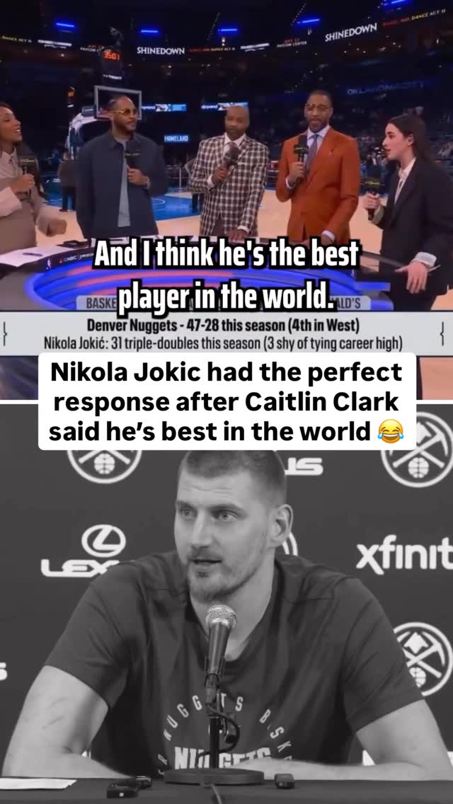 Nikola Jokic’s comedic ability was on full display after Caitlin Clark said he’s the best player in the world 🤣

(🎥 via NBAonNBC, DNVR_Nuggets / X)