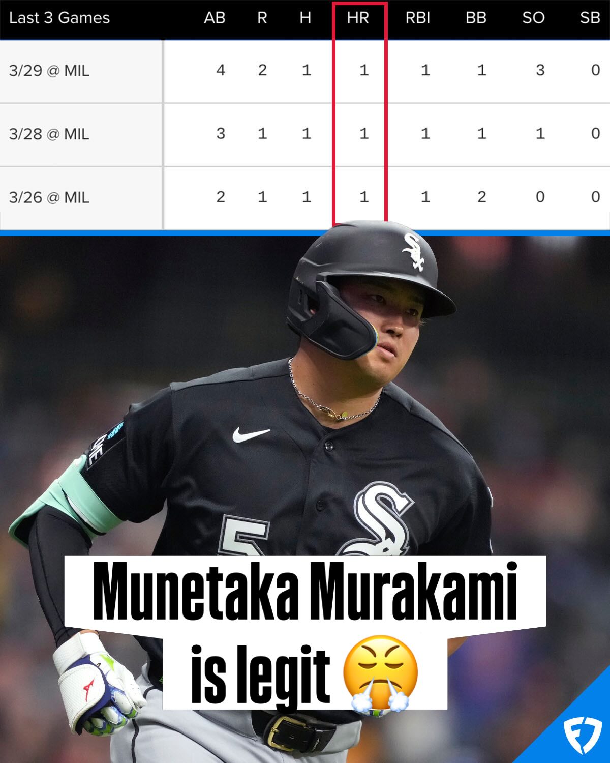 Munetaka Murakami has hit a HR in every game this season 😤

Will he go yard tonight?

#MLB | #WhiteSox | #Baseball | #Sports