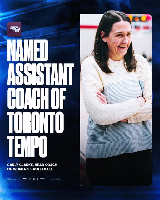 Congratulations, @carlyclarke83 👏 

Toronto Metropolitan University confirms that Carly Clarke has accepted an assistant coaching role with the Toronto Tempo and will be stepping down as head coach of the TMU women’s basketball program.

In 14 seasons at TMU, Clarke built one of the premier programs in U SPORTS, finishing with an overall record of 286–150. Her tenure was highlighted by an undefeated 2021–22 season culminating in a national championship, along with three OUA titles and six U SPORTS Final 8 appearances.

Clarke’s impact extends beyond the university level, having also contributed to Canada’s Olympic women’s national team. Her move to the professional ranks reflects both her success as a coach and the continued growth of TMU Athletics.

Thank you, Coach Clarke, for your leadership and lasting impact on the program. TMU looks forward to cheering you on in this next chapter with the Toronto Tempo.

#BeBold 
🎨 @creatrliam