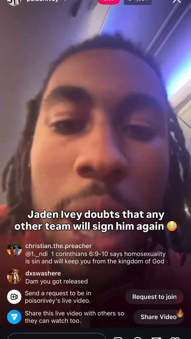 Jaden Ivey went live on IG to address his recent release 😳

(via @poisonivey)