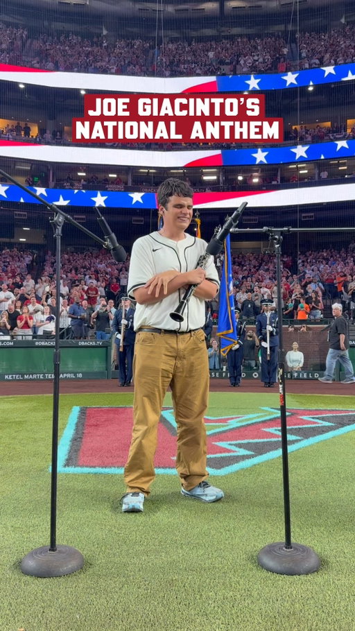 Joe Giacinto, a blind and autistic clarinet phenom, performed tonight's National Anthem.