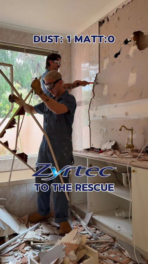 Renovating, dust, Matt sneezing, itchy watery eyes & a runny nose! thankfully @ZyrtecAU provides fast, 24‑hour allergy & hayfever relief so he can Zeize the Day (minus the sneezes).
This is a paid enactment. Always read the label and follow the directions for use. ‍ 
#ad #interiordesign #home #allergy #zyrtec