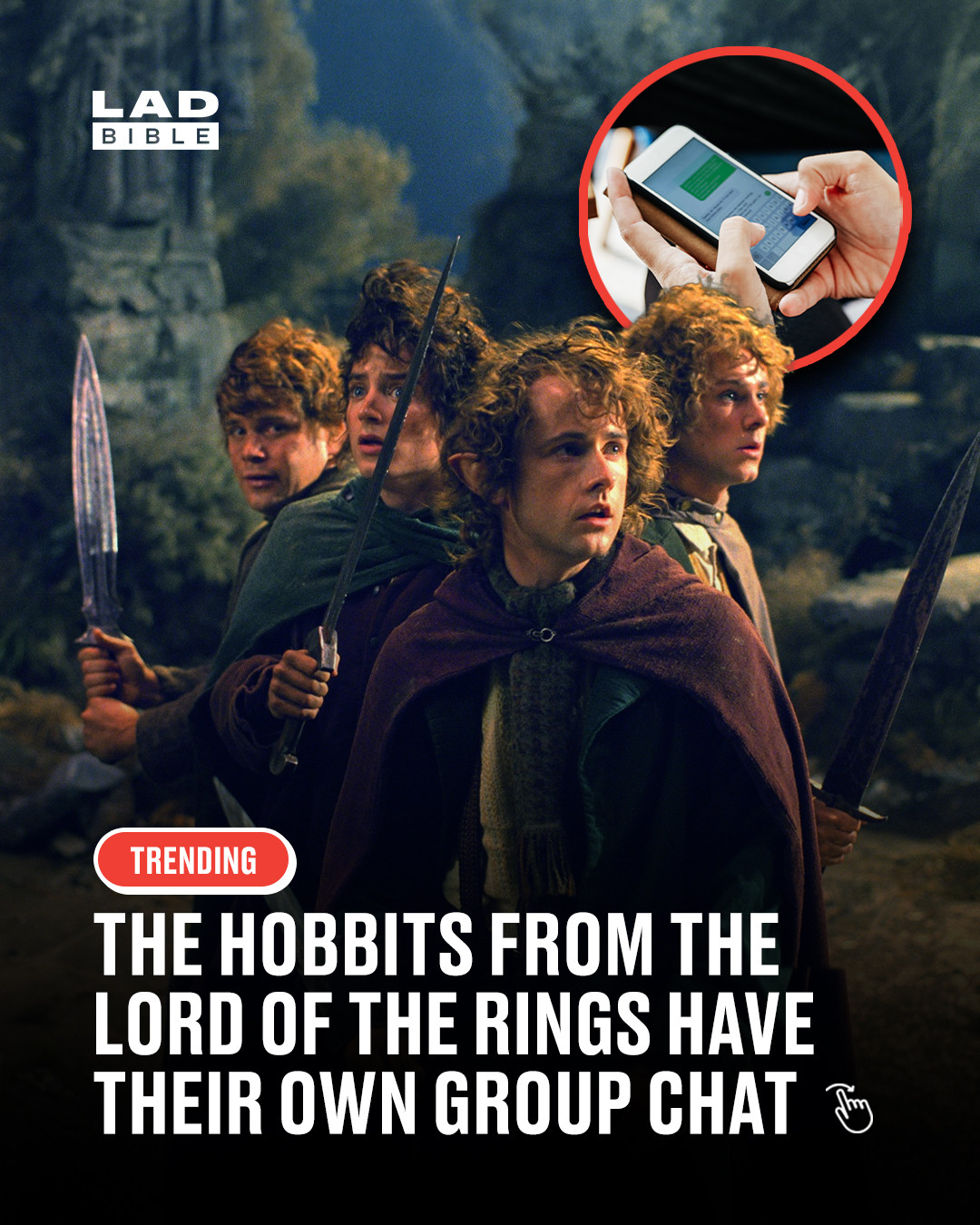 This is the friendship we all need 🙌⁠
⁠
The Hobbits are still going strong, with Elijah Wood revealing that the four main stars from The Lord of the Rings have their own group chat and speak nearly every day.⁠
⁠
Speaking previously, he said: 💬 "The four of us have a text thread, and we text each other nearly every day. Whether it's our New York Times mini crossword score or what we're having for dinner in two weeks. We talk very regularly."⁠
⁠
Despite the films wrapping over 20 years ago, it looks like the bond between the cast hasn’t gone anywhere.⁠
⁠
#entertainment #LoTR #ladbible