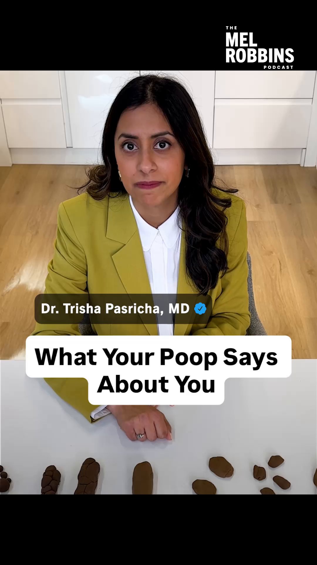 This is the clip you didn’t know you needed… but believe me, you do. 💩

Harvard gastroenterologist Dr. Trisha Pasricha breaks down what your poop is telling you - using clay “samples” made by my team that are, in my opinion, WAY too accurate. 😂

Comment “Gut” and I’ll DM you the full episode link.

The bottom line: A range can be normal. But if you’re always on the extremes - your gut is asking for help.

In the latest episode of The Mel Robbins Podcast, @trishapasrichamd will change the way you think about digestion, gut health, and yes, even poop.

It’s the ultimate no shame conversation that will help you finally understand how to listen to your gut.

🎧 “The Gut Health Episode: Harvard Doctor Reveals What’s Normal (and What’s Not)”

Listen on Spotify, Apple Podcasts, or YouTube — search “The Mel Robbins Podcast Gut Health”
