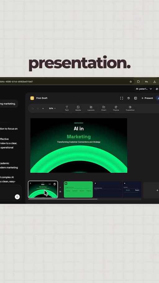 This AI tool changed the game for creating presentations.

Type an idea. Generate. Done.