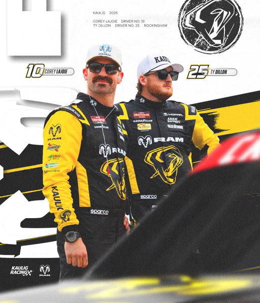 @coreylajoie will take over the No. 10 Ram 1500 for the remainder of the 2026 @nascar_trucks season while @ty_dillon will step into the No. 25 Ram 1500 this weekend at Rockingham.