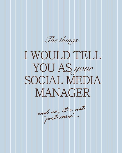 pull up a chair, friends. I’m about to let you in on some social media manager trade secrets ✨

in a perfect world, I’d be everyone’s social media manager. but for today, here’s what I tell clients when they’re tangled up and burnt out with their brand’s social:

→ better content > more content 
posting more when you don’t have any idea what your audience wants or quality content just amplifies what’s not working 🤷‍♀️

→ yes, it should look good
substance matters. value matters. but visual appeal is what gets people to stop in the first place. you need both. 

→ this isn’t your website 
social is where connection happens. treat it like a conversation, not a brochure. 

→ leave the algorithm be 
you don’t need to hack it. you need to understand your audience and show up with intention. that’s the strategy. (easier said than done, but really that’s all it takes!) 

if this made you rethink how you are approaching your socials, then it’s time to make some adjustments! & if you don’t know what the next step is, we do 😉

we’re accepting new client starting this month, reach out through the 🔗 in bio and I will respond to you within 24 hours to get a call set up.