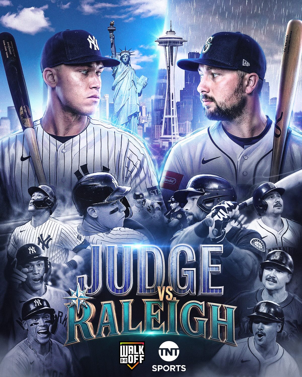 Judge and the Yankees. Raleigh and the Mariners.

The reigning AL MVP and runner-up go head-to-head in primetime TONIGHT at 9:30pm ET on TBS, truTV, & HBO Max🗽🔱