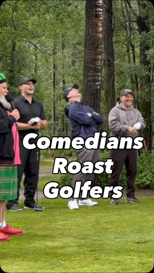 Reverse positive affirmations 🤬🤣 at the @greatoutdoorscf Heckle Hole- with @atomicimprov #golf #comedy #golfer #alberta #roast