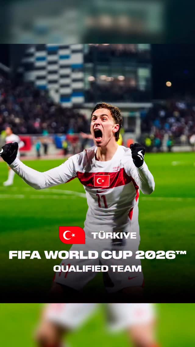 Congratulations 🇹🇷 Türkiye on qualifying for the FIFA World Cup 2026 in 🇨🇦 Canada, 🇲🇽 Mexico, and the 🇺🇸 United States! 👏

The Crescent Stars shine bright once again, with your passion, pride and rich footballing tradition set to light up football’s greatest stage in North America. 🌎⚽

Celebrate this fantastic achievement and we look forward to seeing Türkiye’s colours and hearing your passionate supporters this summer. 🤝

#FootballUnitesTheWorld ⚽🌎❤️