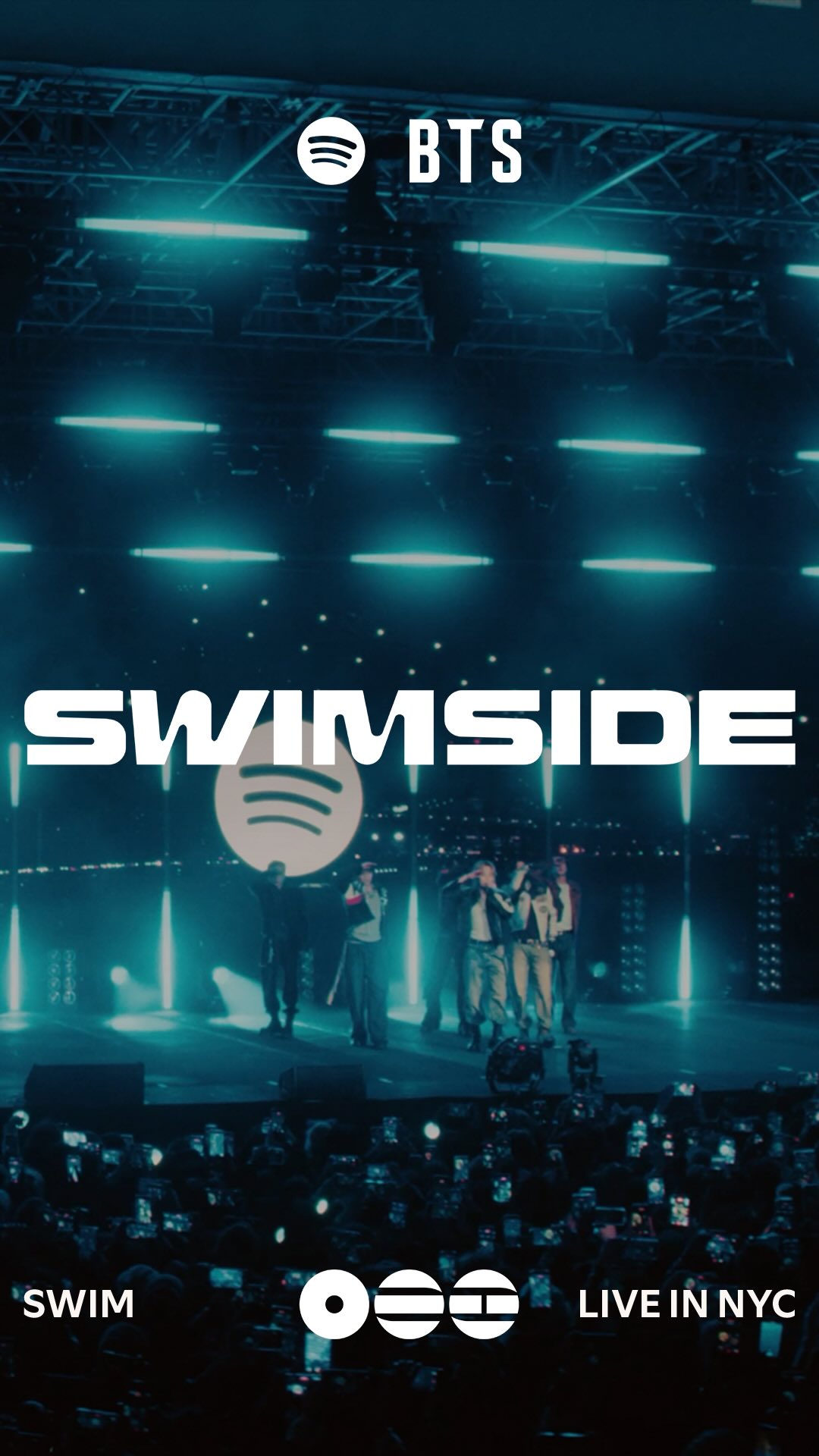 Watch @bts.bighitofficial perform ‘SWIM’ from Spotify’s SWIMSIDE event in NYC. Full performance now on Spotify. 🔗 in stories