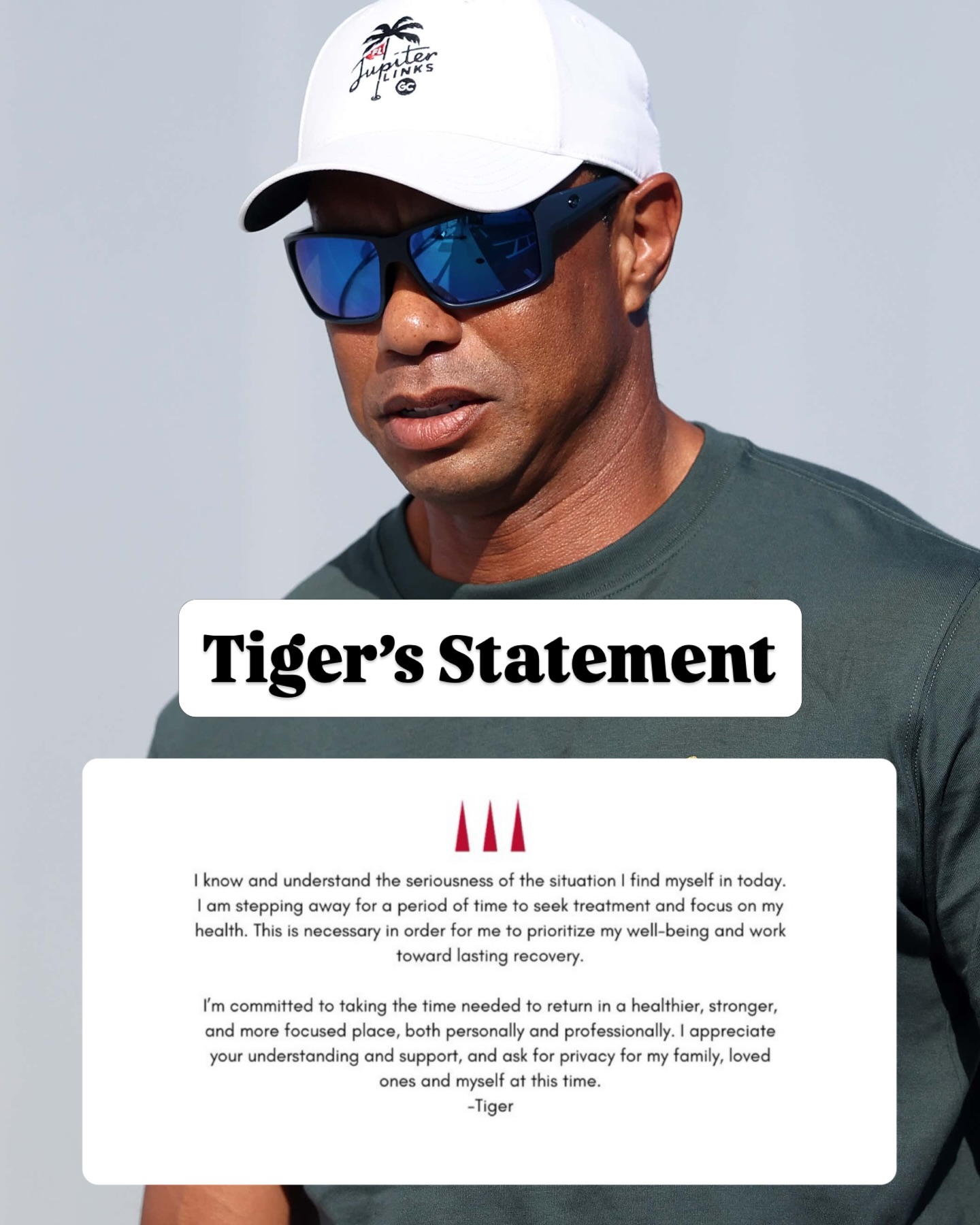 Tiger Woods has released a statement following his recent arrest.