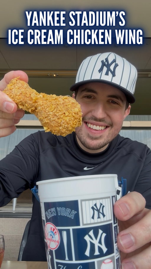 This is the ice cream chicken drumstick from Yankee Stadium, home of the New York Yankees! The team created this brand new dessert for the 2026 season inspired by the stadium’s incredibly popular chicken buckets. What do you think of this wacky dessert? 🍗🍦

Follow along on my journey as I try to find the best (and craziest) stadium foods, and let me know which ones I should try next!

#mlb #baseball #yankees #ballparkfood #stadiumfood 

(At The Ballpark Food Review, At The Stadium Food Review)