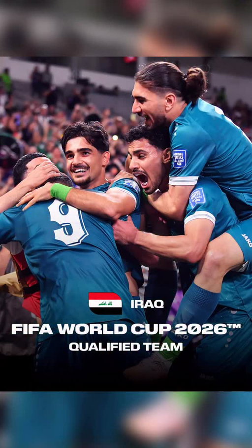 Congratulations 🇮🇶 Iraq on qualifying for the FIFA World Cup 2026 in 🇨🇦 Canada, 🇲🇽 Mexico, and the 🇺🇸 United States! 👏

Returning to football’s greatest stage for the first time since 1986, this historic achievement reflects your pride, determination and footballing talent, inspiring a new generation of players and fans across the nation. 🌎⚽

Celebrate this special moment and we look forward to welcoming you at the biggest FIFA World Cup ever. Alf Mabrouk! 🤝

#FootballUnitesTheWorld ⚽🌎❤️
