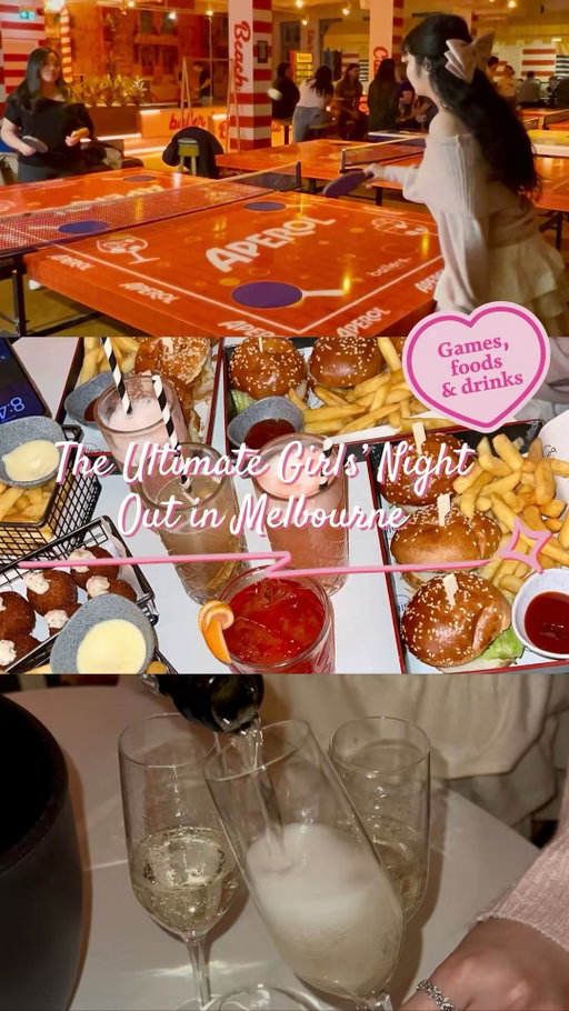 This is your sign to go to Ballers Clubhouse for your girls’ night out 💗
Their Girls Night Out Package is honestly such a steal, for just $62.25pp you get:

🍸 4 cocktails on arrival
🍾 a bottle of prosecco 
🏓 4 ping pong games
🫒 assorted dips platter
🍔 4 sliders
✨ a serving of arancini
🍟 2 bowls of chips

We got so much food we were actually struggling to finish it 😩
Spent the night eating, drinking, and playing with my girls and had the best time. Would definitely do it again! 🫶🏻

💌 thank you for having me

#ballersclubhouse #melbournethingstodo #thingstodoinmelbourne #girlsnightout #melbourneactivities