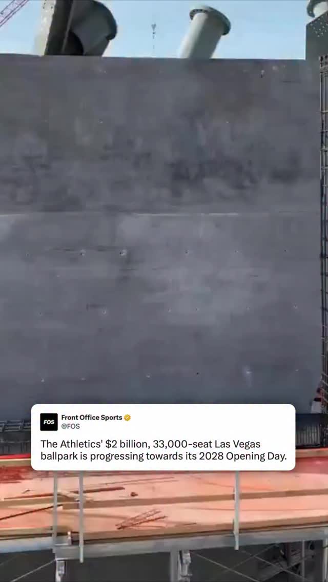 This is what the Las Vegas Athletics’ under-construction ballpark looks like:

• $2+ billion cost
• 33,000-seat capacity
• April 2028 opening

(🎥 via @VegasAthletics)
