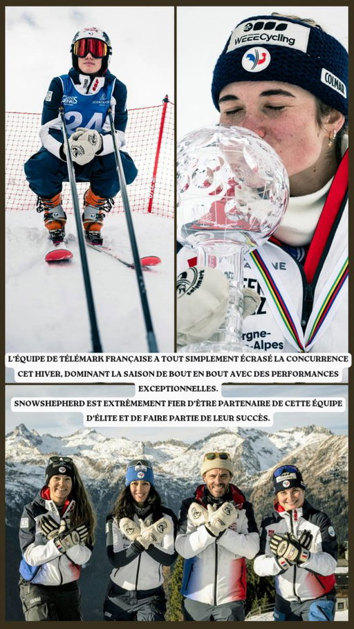 🇫🇷Un immense bravo à nos partenaires, l’équipe de télémark française, pour une saison hivernale exceptionnelle ! 🇫🇷❄️

Épreuve après épreuve, l’équipe a démontré une force, une régularité et une passion remarquables — un vrai reflet de l’engagement de chacun.

Félicitations à tous les athlètes, entraîneurs, parents et partenaires qui ont rendu cela possible. Et bien sûr, à chaque ski de télémark, chaque chaussure, chaque bâton… et à chaque gant signé Snowshepherd 🧤

Nous sommes fiers de faire partie de cette aventure — et impatients de voir la suite ! 💪

🇬🇧A huge congratulations to our partners, the French Télémark Team, on an incredible winter season! 🇫🇷❄️

Event after event, the team has shown outstanding strength, consistency, and passion — a true testament to everyone involved.

Shoutout to every athlete, coach, parent, and partner who made it all possible. And of course, to every télémark ski, boot, pole… and every glove powered by Snowshepherd 🧤

We’re proud to be part of the journey — here’s to even more success ahead! 💪