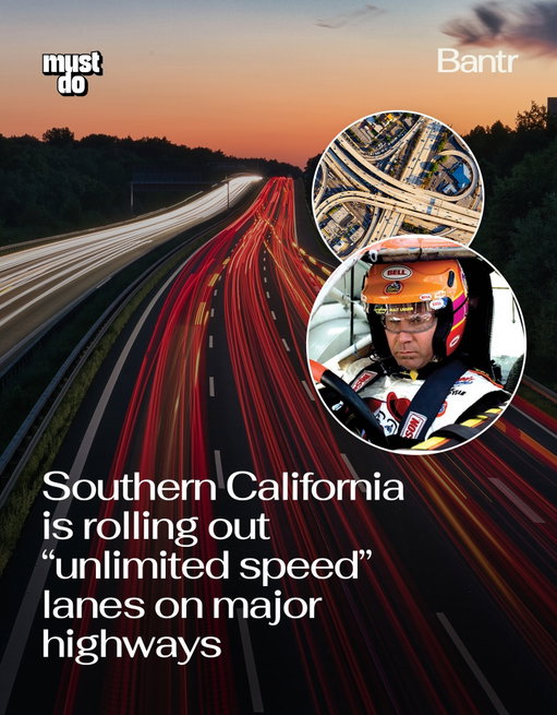 LA traffic might finally have a solution? 

Southern California is introducing “unlimited speed lanes” on select highways, giving drivers the option to travel without a posted speed limit in designated lanes.

The pilot would focus on major corridors across the region, with lanes only active during certain hours to help reduce congestion and improve traffic flow.

Officials say the idea is inspired by high-speed systems overseas, where faster-moving traffic is separated from standard lanes.

Access to the lanes would be limited, with additional enforcement and monitoring in place.

Honestly… this either fixes everything or makes things way worse.

By the way, we have a weekly newsletter with what’s worth knowing about and doing in Los Angeles. One newsletter. Once a week. Link in bio.

Medai via Shutterstock

#bantrcars #mustdolosangeles #lahighways #latraffic