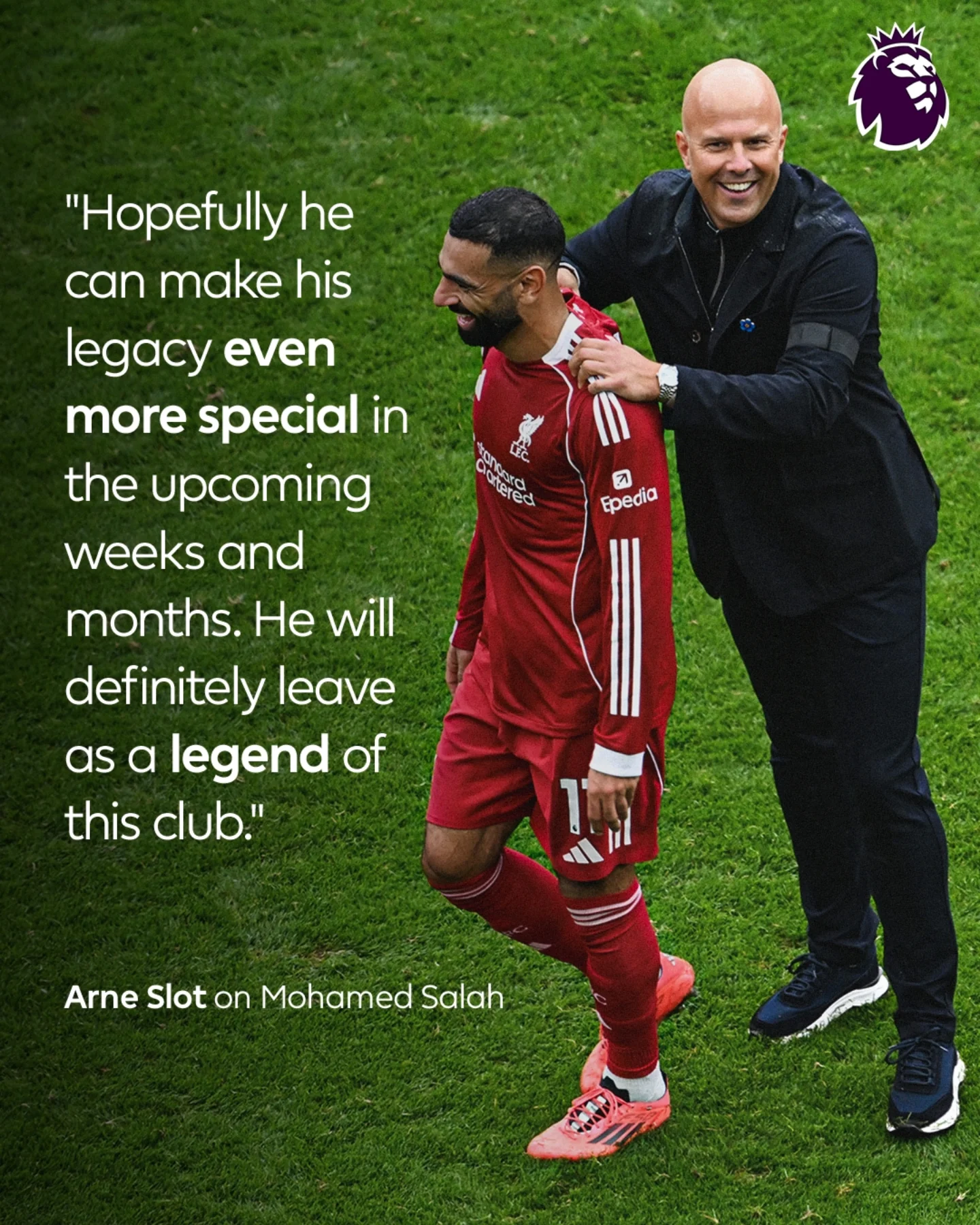 Arne Slot has paid tribute to Mohamed Salah after the Egyptian announced he would leave @liverpoolfc in the summer ❤️