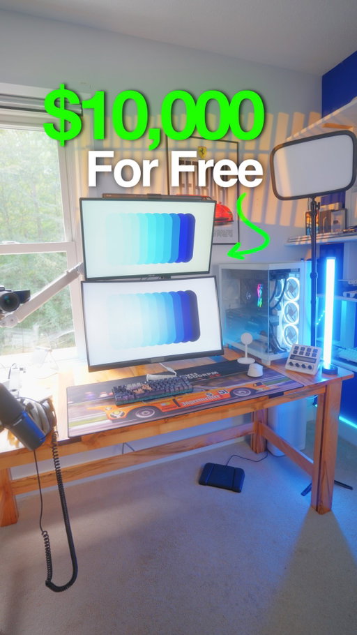 I’m giving one of you a $10,000 gaming setup for FREE 😳 I myself have over 7 gaming setups in all of my different gaming setup rooms and I honestly think this is the one I NEVER use, which could be perfect for one of yall! So if you’re in need of a Computer setup - this would be perfect for you 🔥 Although it is a minimal gaming setup looks wise, the specs are REALLY good and isn’t just any basic gaming setup. @jaden.coyer will pick someone in a week! So stay tuned🔥 #tech #gaming #gamingsetup #gamingpc #gamingcommunity