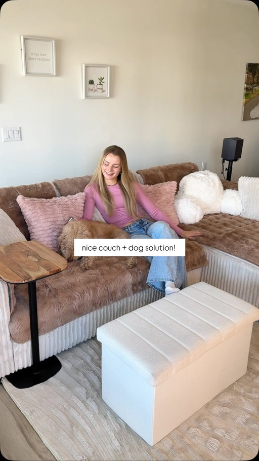 Even more obsessed with my couch now because it is SO soft and cozy. Plus love knowing it’s going to stay in perfect condition even with it being Ollie’s favourite spot🤍 

Take a look at all of their different styles and colors! 👉🏼@nolan_interior