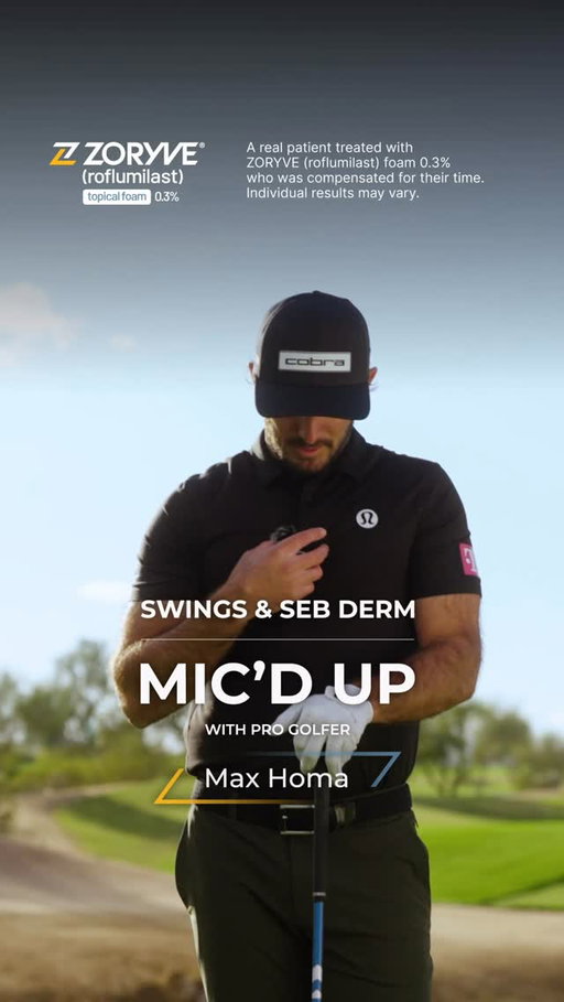 Mic’d up, mid-swing, and finally talking about seborrheic dermatitis (seb derm), AKA the thing I never really talked about...till now.

For US audiences only. Talk to your doctor to see if ZORYVE (roflumilast) foam 0.3% (age 9+) right for you. Visit ZORYVE.com for more information. See @zoryve_roflumilast for Patient Information. #TeamZORYVE #ZORYVEPartner #PaidSpokesperson