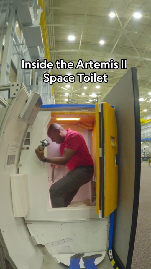 How does an astronaut go to the toilet in low gravity? Ahead of the Artemis II launch, NASA astronaut Christina Koch gave us a look inside the Orion crew capsule's toilet—complete with handholds, bright orange insulation, and surprisingly loud plumbing.

Take a tour of the Orion spacecraft at the link in bio.