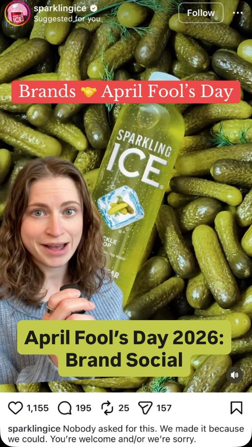 Pickles, protein, and partnerships were the big plays for April Fool’s brand social this year. Which was your favorite?

#advertising #marketing #adcampaigns #socialmediamarketing #aprilfools