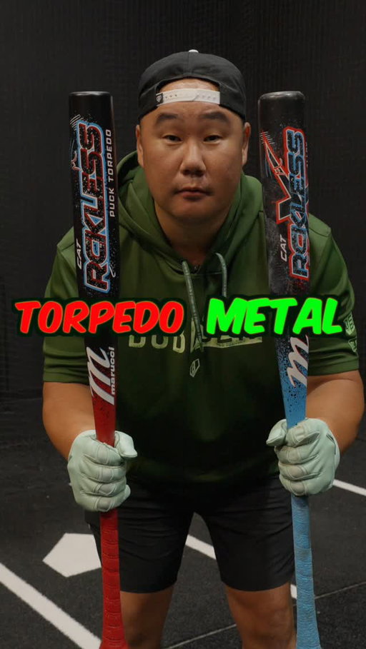 Torpedo Metal Bat vs Regular Metal Bat #baseball #hitting #fypシ
