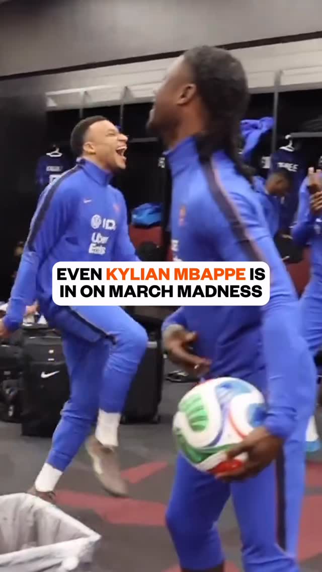 Real Madrid and France superstar footballer Kylian Mbappé shows off his basketball skills in the locker room. With the World Cup just around the corner, Mbappé‘s and France’s odds to win it all are +650. #marchmadness #fifa #worldcup