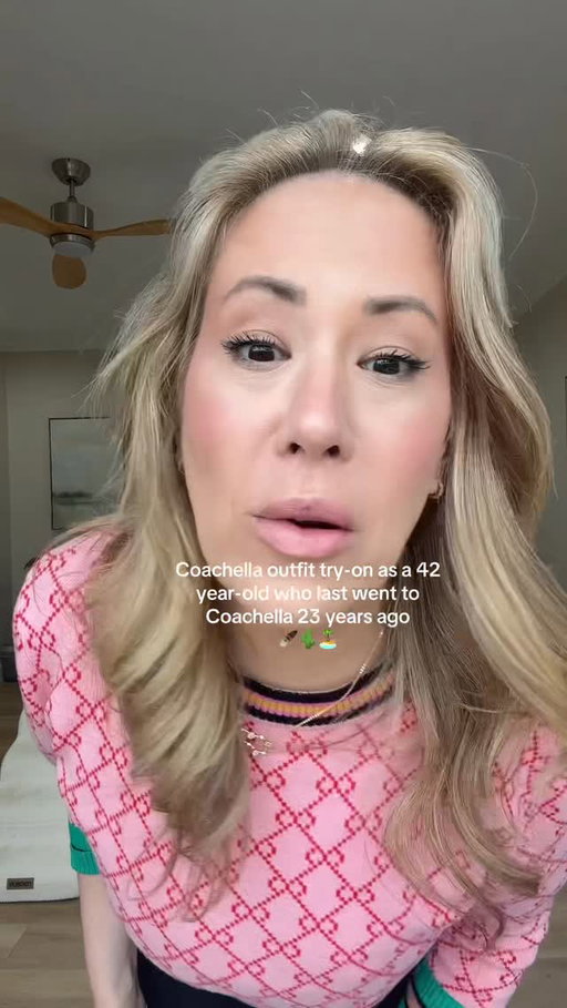 ￼ Please pray round two goes better than this…. 😂😅 #over40clotheshaul #over40tryon #coachellafitsover40 #oldladychella #coachellafits