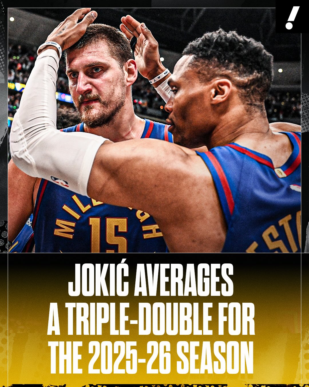 Nikola Jokić has officially averaged a triple-double on the season🔥

The Joker joins Russell Westbrook as the only players to ever average a triple-double in back-to-back seasons 👏