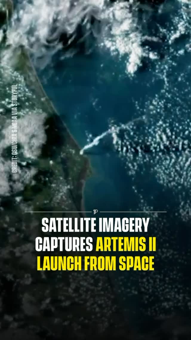 This is NASA’s Artemis II launch - captured from space.

As the rocket lifted off from Kennedy Space Center, satellites orbiting Earth recorded the moment from multiple angles, offering a rare perspective of humans beginning their journey back toward the Moon.

Four astronauts - three American and one Canadian - are now on a 10-day mission that will take them around the Moon for the first time since 1972. The goal is to test human capabilities in deep space and lay the groundwork for future lunar landings.

The footage was captured by GOES satellites operated by the Cooperative Institute for Research in the Atmosphere (CIRA), showing just how powerful the launch was, even from orbit.

#reelheadline #pubity #viral