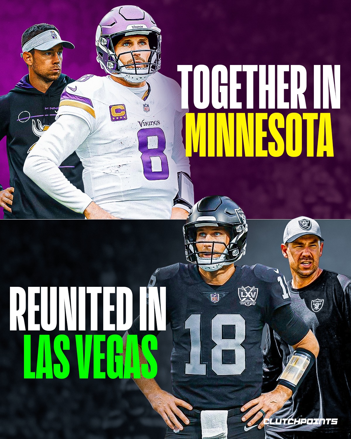 A familiar connection finds a new stage in Las Vegas.

Kirk Cousins and Klint Kubiak cross paths again, this time with the Raiders, bringing continuity to a team entering a key transition at quarterback.

For Cousins, this move is less about being the long-term answer and more about what he can offer right now. Experience, control of the offense and the ability to keep things functional while the bigger picture develops.

With the Raiders holding the No. 1 overall pick and expected to bring in a rookie quarterback, this signing adds an important layer to that plan. It creates space for development without forcing immediate responsibility onto a young player.

The connection with Kubiak also plays a role here. Familiarity can ease the transition and help stabilize the offense early on.

For Las Vegas, it’s a move that balances both timelines, giving the present structure while keeping the future clearly in sight.
