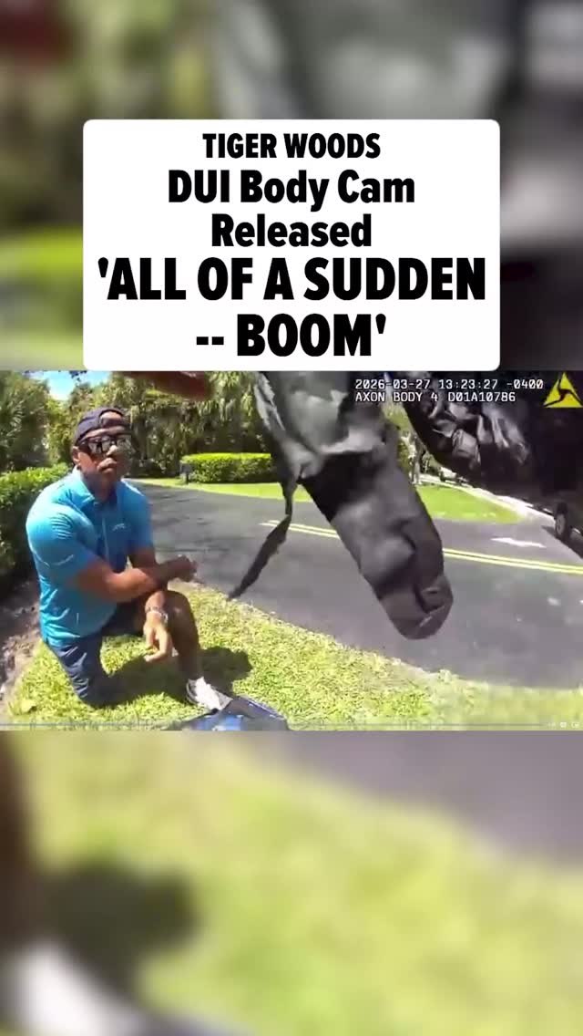 🚨🎥 Officials have released the bodycam footage from Tiger Woods' DUI showing the golf legend kneeling at the scene and describing what led to his rollover crash.

FULL STORY AT 🔗 IN BIO