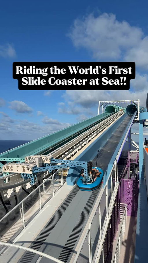 This is what it’s like riding the first slide coaster at sea! It is a hybrid mix between a traditional roller coaster and a water slide. This is available on Norwegian Luna 😁

@norwegiancruiseline 

#cruise #cruisenorwegian