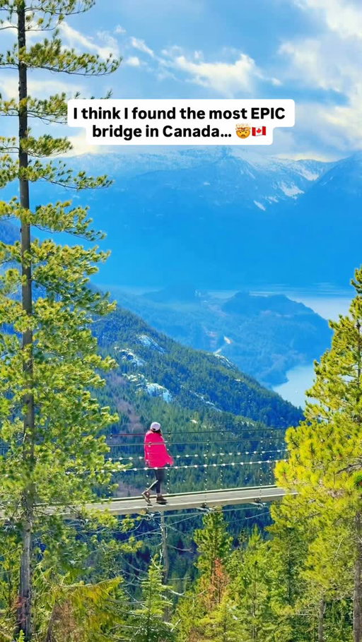 FOLLOW @cjexplores for more travel inspo ✨

Located just 1hr from Vancouver 🤯🤯🤯

How are incredible are the views from this bridge!? 🤩 

📍 Sky Pilot Suspension Bridge, Squamish 

Accessible via the Sea to Sky Gondola! 🚠 @seatoskygondola 

Squamish | Vancouver | Canada travel | British Columbia #exploresquamish #vancouver #canada #travelcanada #explorebc