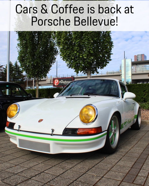 Spring is here, and so is Cars & Coffee at Porsche Bellevue! Join us for the first event of the season on Sunday, April 12th at 8am!

Bring your Porsche, connect with fellow enthusiasts, and start your morning with fresh coffee, gourmet pastries, and great conversation.

Mark your calendar for the full Cars & Coffee series:

📅 Upcoming Dates:
April 12th | 8 AM – 10 AM
May 10th | 8 AM – 10 AM
June 14th | 8 AM – 10 AM
July 12th | 8 AM – 10 AM
August 9th | 8 AM – 10 AM

📍 Location: Porsche Bellevue 11910 NE 8th Street, Bellevue, WA 98005