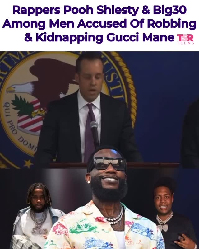 TSR Staff Lawrencia! @lawrencia.cg
_____________________________________
Rapper #GucciMane was allegedly kidnapped and robbed in Dallas by rappers #PoohShiesty, #Big30, and others, according to the U.S. Department of Justice.
_____________________________________
Officials say nine people were involved in an armed takeover at a music studio in January, where multiple victims were robbed at gunpoint. Eight suspects were arrested across Dallas, Memphis, and Nashville.
_____________________________________
According to the DOJ, Pooh Shiesty—whose real name is Lontrell Williams Jr.—set up a meeting with three music industry professionals to discuss a recording contract. Once inside the studio, he and his associates allegedly pulled out weapons, forced one victim to sign contract papers at gunpoint, and robbed others of cash, jewelry, and luxury items.
_____________________________________
Authorities say one victim was choked during the incident, while Big30, whose real name is Rodney Wright Jr., blocked the exit to prevent anyone from escaping.
_____________________________________
If convicted, the DOJ each individual could face up to life imprisonment. (📸: @gettyimages, Dept. of Justice) ✍🏾: #TSRStaffLG #TSRStaffTC