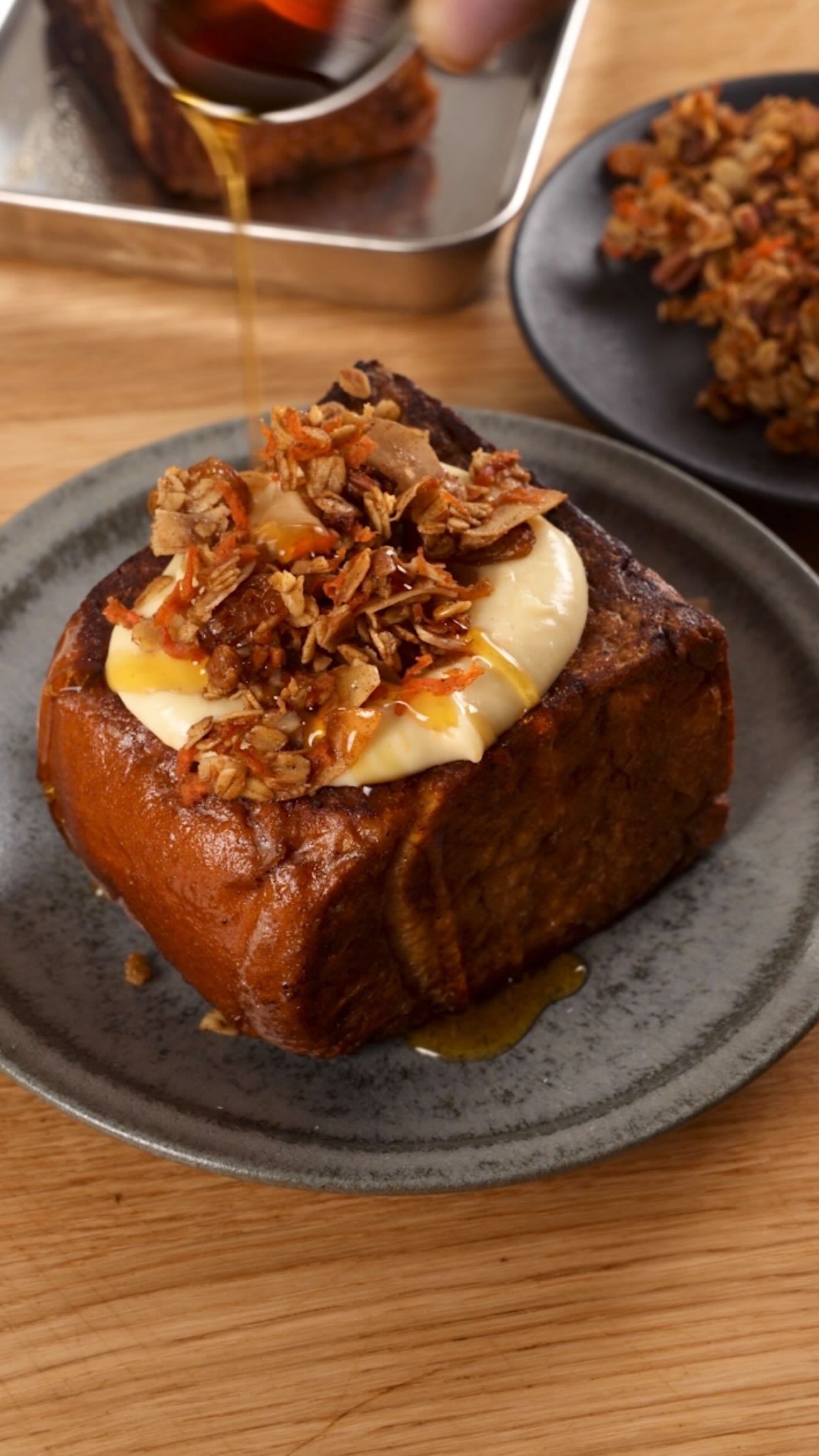 Carrot Cake French Toast. Truly a fire creation. Full recipe will be on my substack 🥕