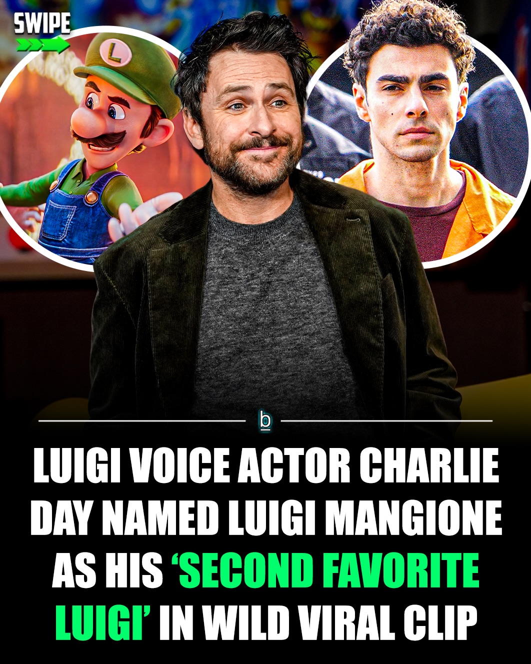 There are two popular Luigis in American culture: the cartoon plumber from the  franchise, and Luigi Mangione, the alleged killer of UnitedHealthcare CEO Brian Thompson. 🤷‍♂️

Charlie Day, who voices the former Luigi, also considers himself a fan of the latter.

During a press event in Tokyo for The Super Mario Galaxy Movie, which is now playing in theaters, longtime It’s Always Sunny in Philadelphia scene-stealer Charlie Day — who voices Luigi in the franchise — was asked by an interviewer on the Tintoria Podcast who his “favorite Luigi in recent American history?” 🤔

Day, who was clearly and expertly teed up to give a specific answer, repeated the question back while he processed the joke. 

🗣️ - “In recent American history?!” — before answering: “Well, me, first of all, number one. Uh, Luigi Mangione… number two.”

Co-star Keegan-Michael Key immediately burst into laughter at the question, while Anya Taylor-Joy buried her face in her palm. 🤦‍♂️

The Super Mario Galaxy Movie is absolutely crushing it at the box office as it opened to $34 million on its first day in theaters and is projected to make around $350 million globally this weekend. 💰

Follow 👉 @brobible for all things “dude” 😎 

#guys #dudes #men #mario #movies