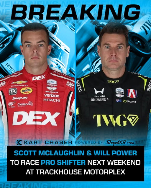 Former IndyCar teammates @smclaughlin93 & @26willpower are set to take on Pro Shifter at next weekend's Carolina Grand Prix!

📲Watch the Carolina Grand Prix LIVE on the Official Kart Chaser YouTube Channel! (LINK IN BIO)

@unitedstatesprokartseries // @shopakr // @trackhousemotorplex