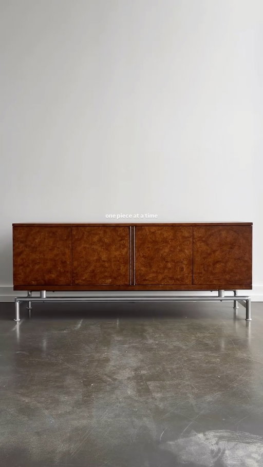 Trying to be intentional with what I bring into the space.

Sourced this 1970s vintage burlwood and walnut credenza by White Furniture Company months ago from @incorsostudio and they’ve been holding it for me since. 

As soon as I laid eyes on it, I knew it would be perfect for the space. 

Really want to take my time furnishing the space but we’re off to a good start #mcm #loftdecor #minimalstyle #vintagefurniture #designinspᴏ