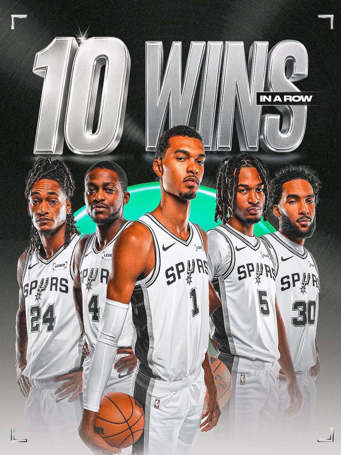 The @spurs seek 11 straight tonight! San Antonio is the first team since the 1992-93 Rockets to have multiple 10+ game win streaks in a season a year after missing the Playoffs. SAS/LAC • 10:30pm/et on NBA League Pass 🔥