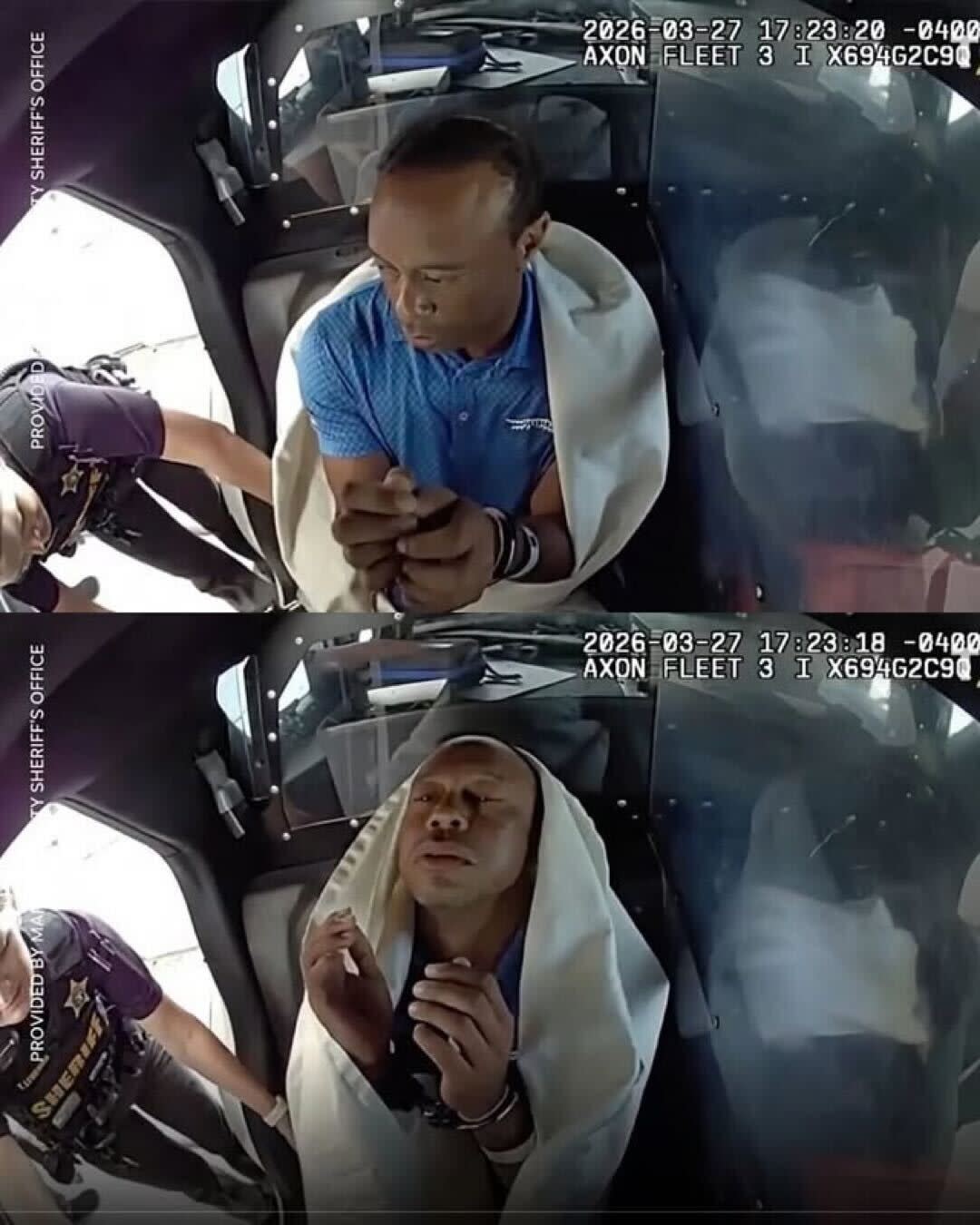 Bodycam footage of Tiger Woods after the crash that resulted in a DUI charge in Jupiter Island, Florida.
ㅤ
“I looked down at my phone… and all of a sudden… Boom”
ㅤ
🎥 Martina County Sheriff’s Office