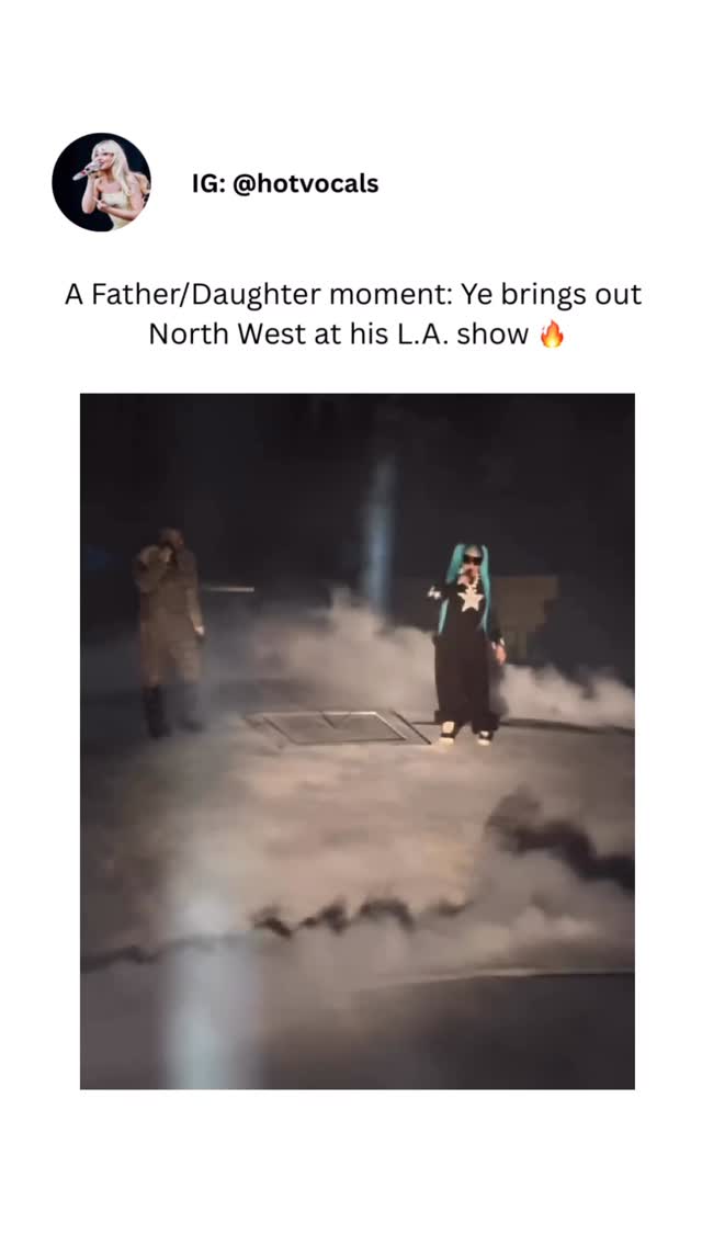 Ye debuted at SoFi stadium in Los Angeles lastnight for his album ‘Bully’. And it’s only right he brought out his first born Miss North West who has been producing and writing her own music lately! She performed her verse from TALKING in  front of about 70,000 people with her dad. Are we feeling the performance? 🔥 #northwest #ye #bully #music #concert
