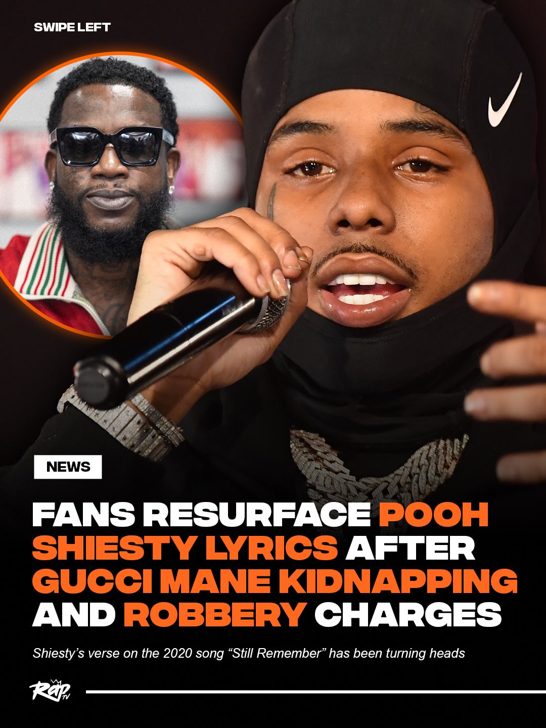 #PoohShiesty’s lyrics have taken on new meaning after he was hit with federal charges‼️ 👀

Shiesty bragged about robbing a rapper at g*npoint on the 2020 Gucci Mane collab “Still Remember,” and now officials are saying he did exactly that to Gucci and several other victims before kidnapping them from a Texas studio.

If they’re found guilty on all charges, Shiesty and his co-conspirators will face life in prison.

What do y’all think about this verse⁉️