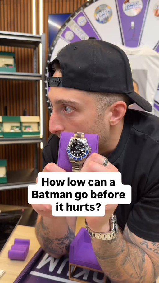 This one lands so low it shocks everyone on stream. A **Rolex GMT-Master II “Batman” 116710BLNR from 2013 with papers hits the stream and Vookum compares launching it to going into space. The number stays stubbornly low, with Mitch noting you won’t see a price like this online or anywhere in the Diamond District. So where do you think this watch really should’ve landed? 

#rolexbatman #gmtmasterii #luxurywatch #watchcollectors #ebaylive