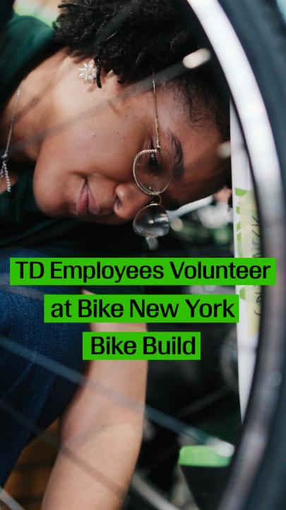 In February, 60 TD employees joined @bikenewyork staff and volunteers at JHS 118 in the Bronx to build 105 bikes in support of Bike New York's Get Kids Biking program. An annual event held ahead of the TD Five Boro Bike Tour, most of the bikes built remained at JHS 118 for students to use as part of bike education programming, while the remaining bikes went to Bike NY's community bike education centers throughout Manhattan.